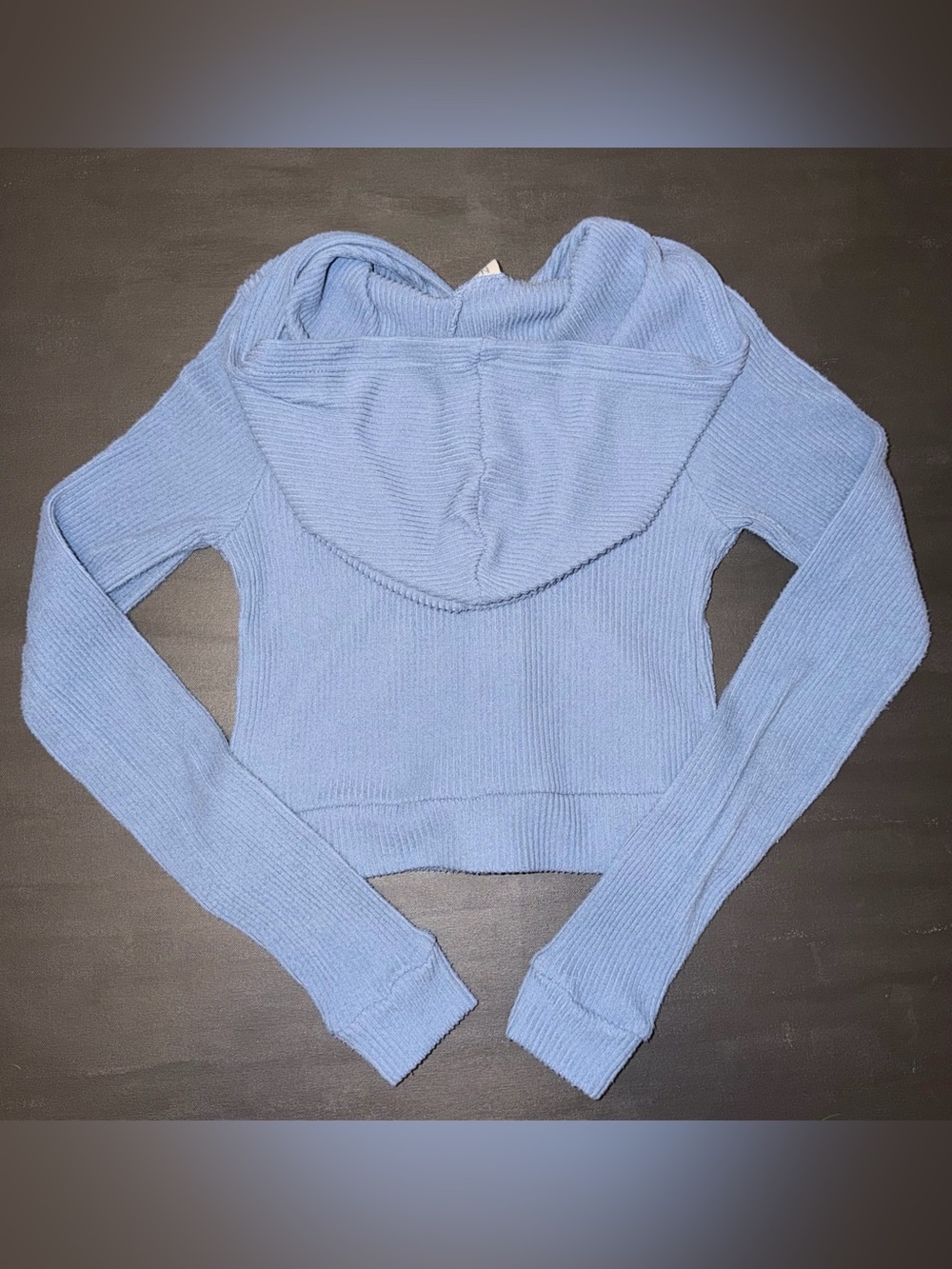 NO BOUNDARIES Cropped Ribbed Zip-Up Hoodie - Picture 2 of 5